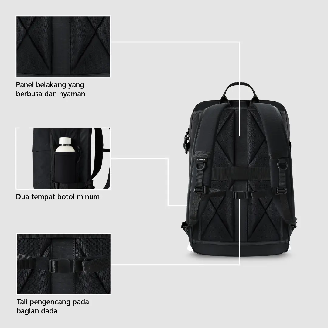 bodypack vintech 1.0 laptop backpack VintPack-TA1 22L profile 20L EDC daypack paired with a custom Bodypack Neos Vintech 1.0 Laptop