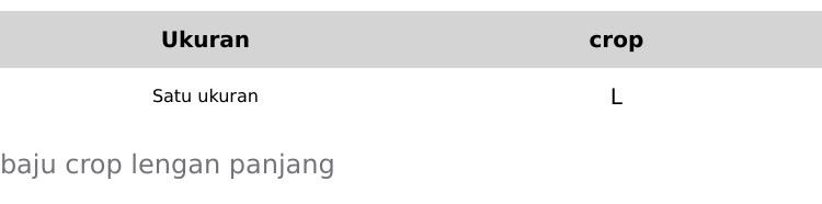 baju crop lengan panjang.