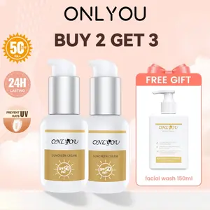 【BPOM】ONLYOU PAKET ONLYOU sunscreen Tabir surya dengan perlindungan sinar matahari bertekstur ringan untuk seluruh tubuh+Pembersih Lembut Asam Amino