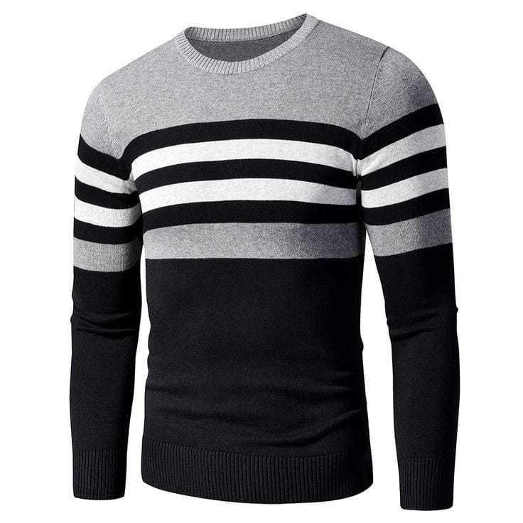 Kaos Pria Jaket Pria Sweater Rajut Pria Oblong Lengan Panjang Sweater Motif Crossline Bahan 12Get Get Halus & Tebal 1