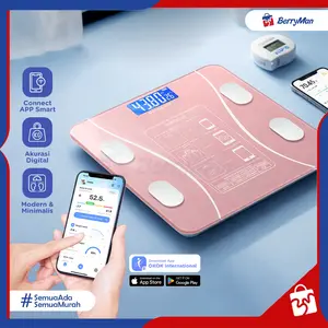 Timbangan Badan Digital Body Fat Akurasi Tinggi Monitor With Aplikasi Smart Weight Scale 180 Kg LED Display