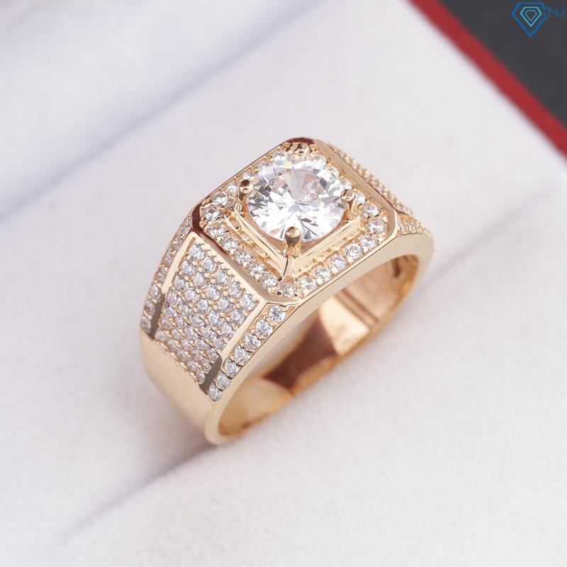  Nhẫn bạc nam xi vàng hồng đính đá cao cấp NNA0306-XH - Trang Sức TNJ 