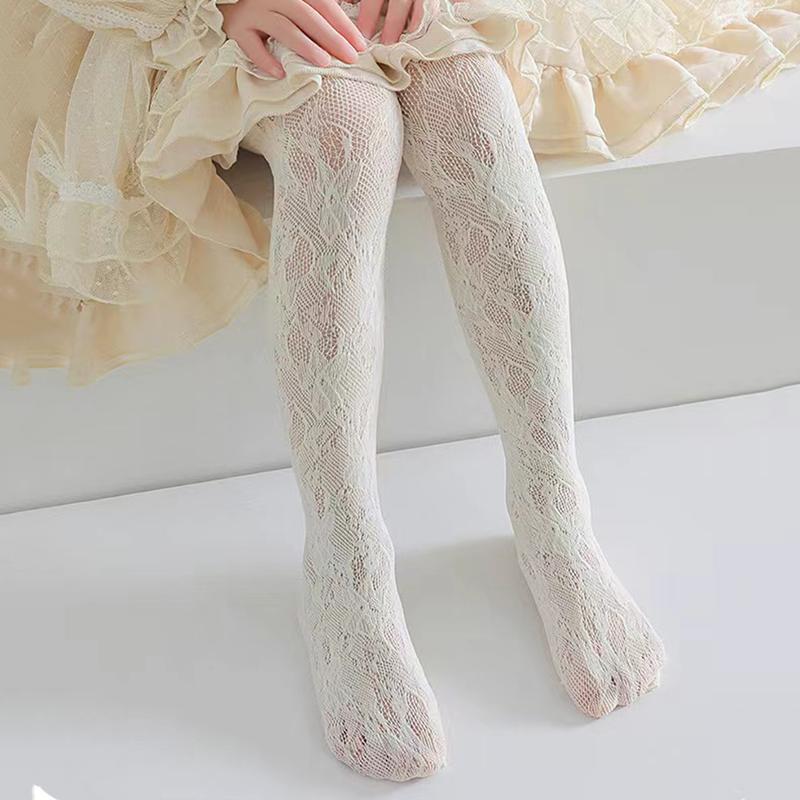 Product Introduction of 1pc Youngsters's Summer Ultra-thin Flower Mesh Tights Girls Jacquard Mesh Tights and Tights Youngsters's Tights and Tights Summer Ultra-thin Mesh Dark Flower Tights Girls Body Tights 3