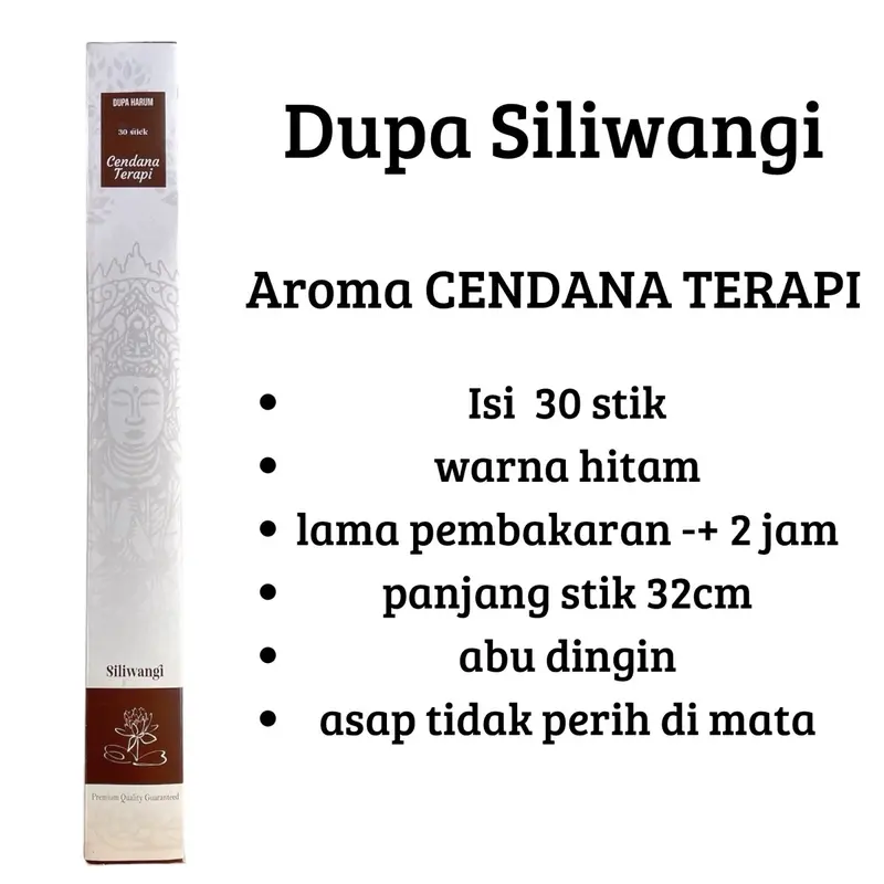 Dupa Siliwangi Cendana Terapi 30 Stik - Abu Dingin Asap Tidak Perih di Mata/ sembahyang/aroma terapi/meditasi/wewangian/pengharum ruangan tahan lama 1