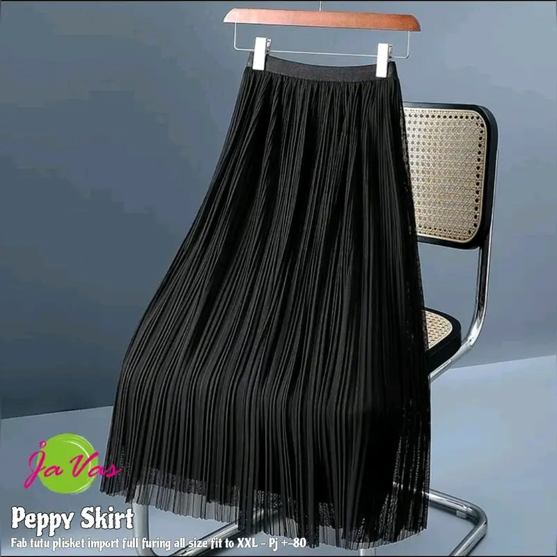 Peppy skirt. Rok panjang bahan tutu plisket import full furing. Rok best quality. design simpel modist. Bawahan Casual Wanita. rok plisket panjang Motif Maxi Cewek Kerja Merah 3