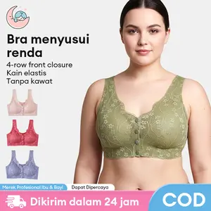 ANGELMOMMY Bra Tanpa Kawat Seamless Bra Menyusui Bra Kait Depan Bra Bersalin Sangat Elastis Ukuran Ekstra Besar br01