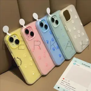 BERKAH - Cute Paw Puppy Jelly Color 2 In 1 Case - Compatible For Iphone X Xs Xr 11 12 13 14 15 16 17 17AIR Pro Plus Promax  Case Pelindung Handphone RCI606