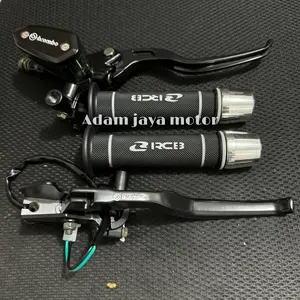 PAKET SET 3IN1 MASTER REM TABUNG OVAL KACA + HANDGRIP RCB HG55 + JALU STANG CHROME JUMBO / UNIVERSAL MOTOR