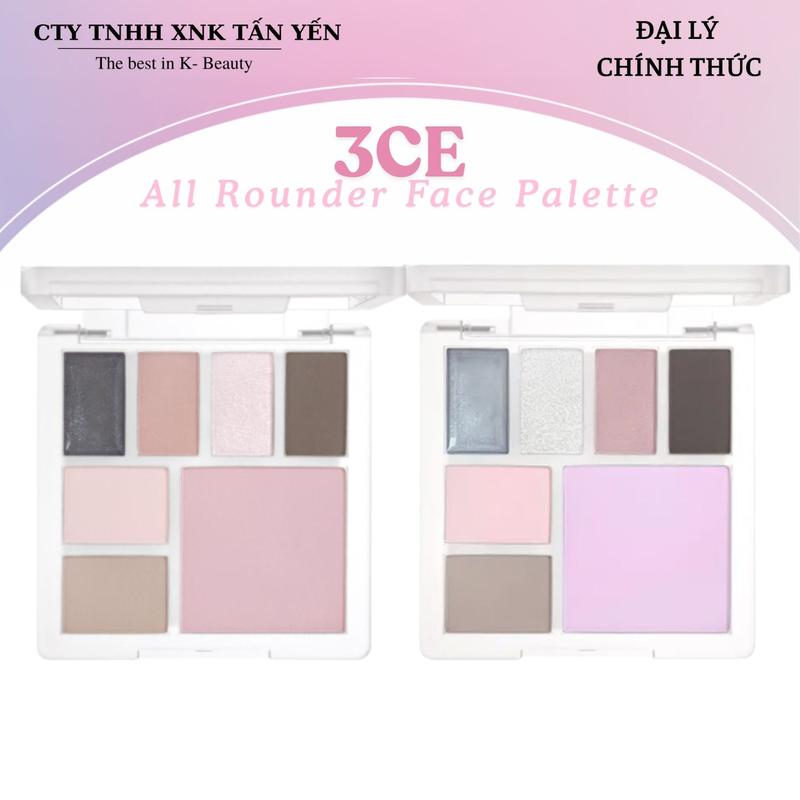 Phấn Mắt - Bắt Sáng - Má Hồng - Tạo Khối Đa Năng 7 Ô 3CE All Rounder Face Palette 9.7g