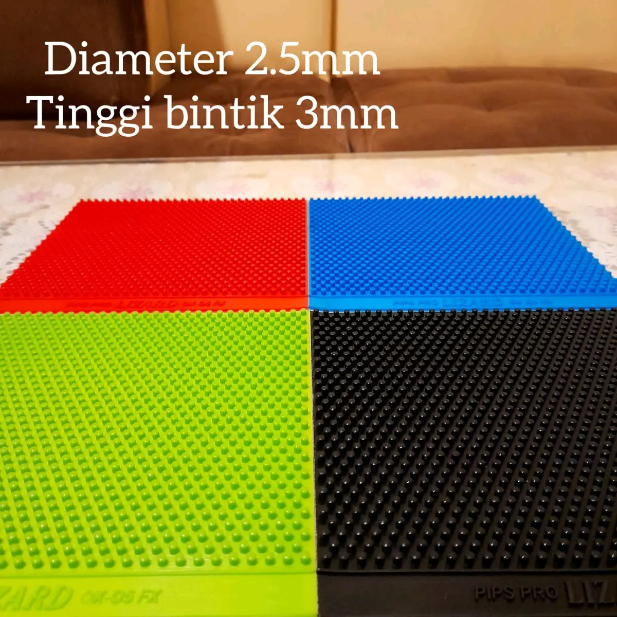 karet bintik panjang bintik bertahan OX long pips super lentur LIZARD