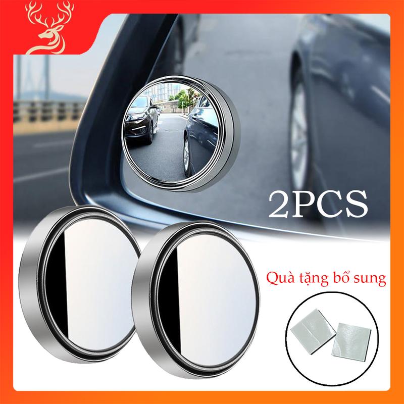 Bộ 2 gương cầu lồi gắn kính hậu ô tô xoay 360 xóa điểm mù kính thật tráng bạc…