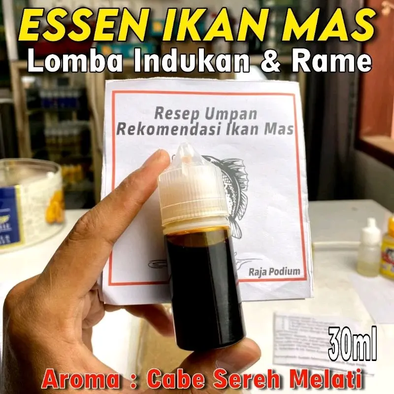 Essen Oplosan Cabe Sereh Melati Paling Gacor Khusus Ikan Mas Babon & Rame, Essen Ikan Mas Paling Bagus Segala Umpan bisa digunakan Siang atau Malam Essen Mancing 3