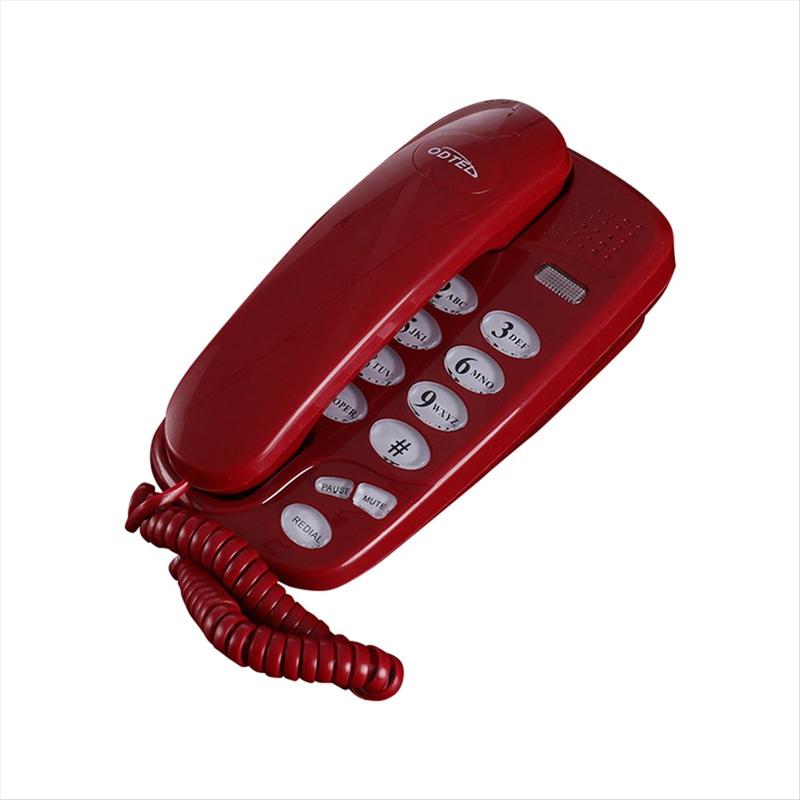-580 Điện thoại dây có nút lớn, gắn tường, hỗ trợ lắp trên tường hoặc dùng làm điện thoại bàn, màu đỏ