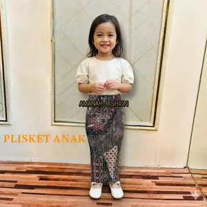 Bawahan Kebaya Anak Usia 7-12 Tahun/Rok Plisket Batik/Bawahan Kebaya Anak Modern 2026