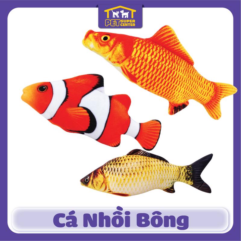 Cá Nhồi Bông Cho Mèo, Đồ Chơi Hình Cá Vải Mềm Mẫu Ngẫu Nhiên Cho Mèo Vui Chơi