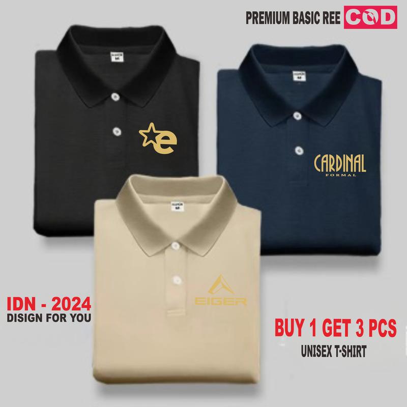 STYLE1 Beli 1 Dapat 3 Pcs ( PROMO COD ) Kaos Keren Polo I G  r I Goo I Formal Gold Pria Distro T-Shirt Distro I Polo Dewasa Premium Quality Baju Pendek Katun Combed Sablon 5