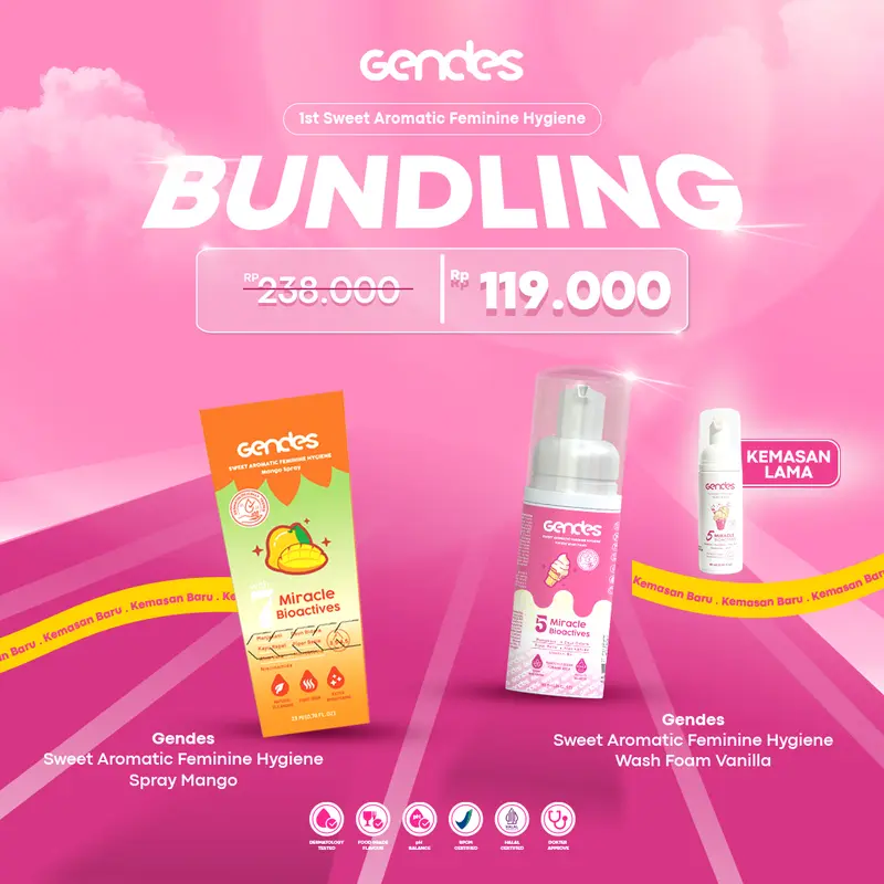 { DISKON UP TO 70% KHUSUS LIVE } Gendes Promo Bundling Sweet Aromatic Wash Foam & Spray 7 Miracle Bioaktives 1