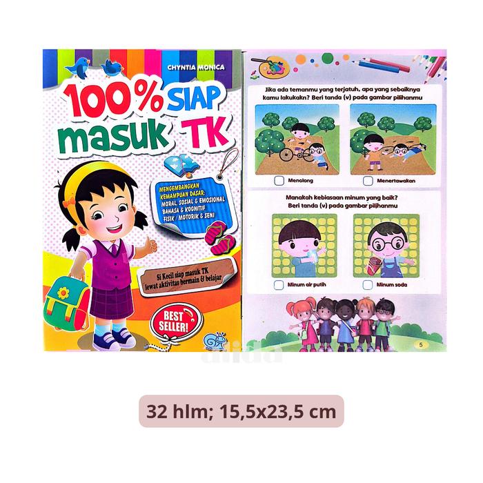 Gambar Buku Anak TK - 100% Siap Masuk TK, belajar menulis membaca menghitung BI dari Toko Alida Jakarta Kota Administrasi Jakarta Selatan Tokopedia