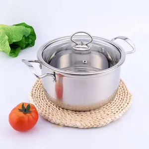 Panci masak soup stainless steel tutup kaca/saucepot