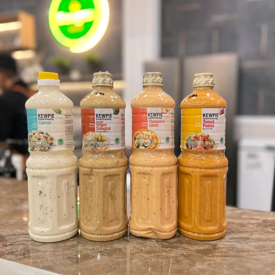 kewpie 1 kg salad dressing 4 varian wijen sangarai,thusand island,spicy tomato,caesar