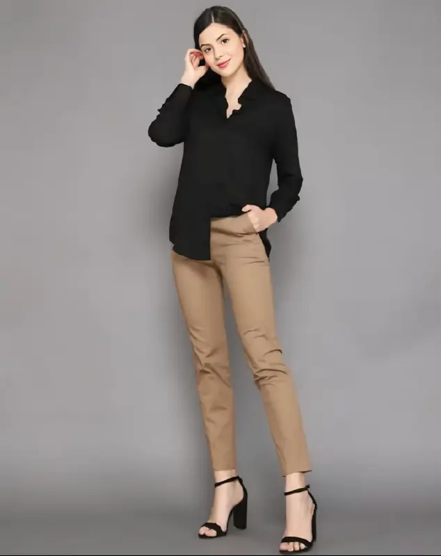 Kemeja Wanita Basic Formal Cewek Kuliah - Baju Panjang 4