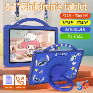 【Hancdon】 Tablet Anak F16 8 Inci  Support YouTube 5G Slot SIM  Layar HD,WiFi Edukasi  Hiburan, Mode Pelindungan Mata dengan Casing Pelindung Paket Hadiah Kado Terbaik untuk Anak Ulang Tahun  Hari Raya Game Kids Toy RAM8GB