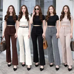 Kylie Cutbray Highwaist Semiwool Korean Style Celana Wanita Cutbray pants Highwaist Pants Flare pants Semi wool premium Kulot Panjang Bawahan