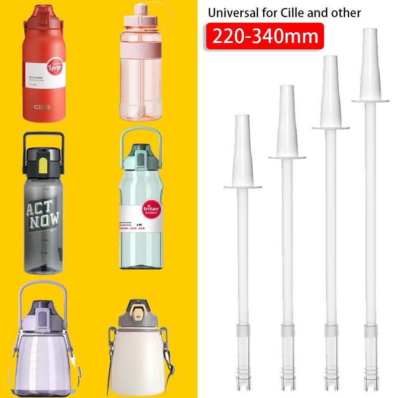 WEALTHORAA 1 cái Mới Tái sử dụng có thể tháo rời Ống hút cốc Silicone 22-34cm…