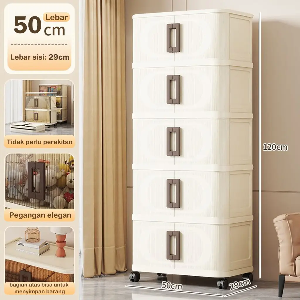 50cm-Putih krem-5 Susun