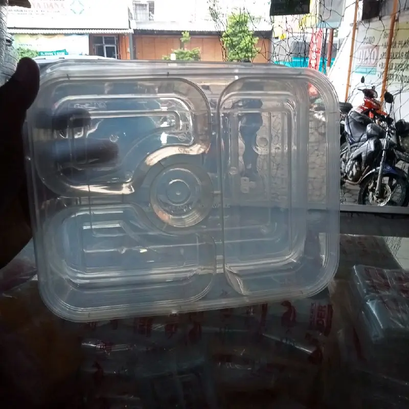 Kotak Makan Plastik 3 Sekat Thinwall Bento 3 Sekat Box Bento 3 Sekat 1