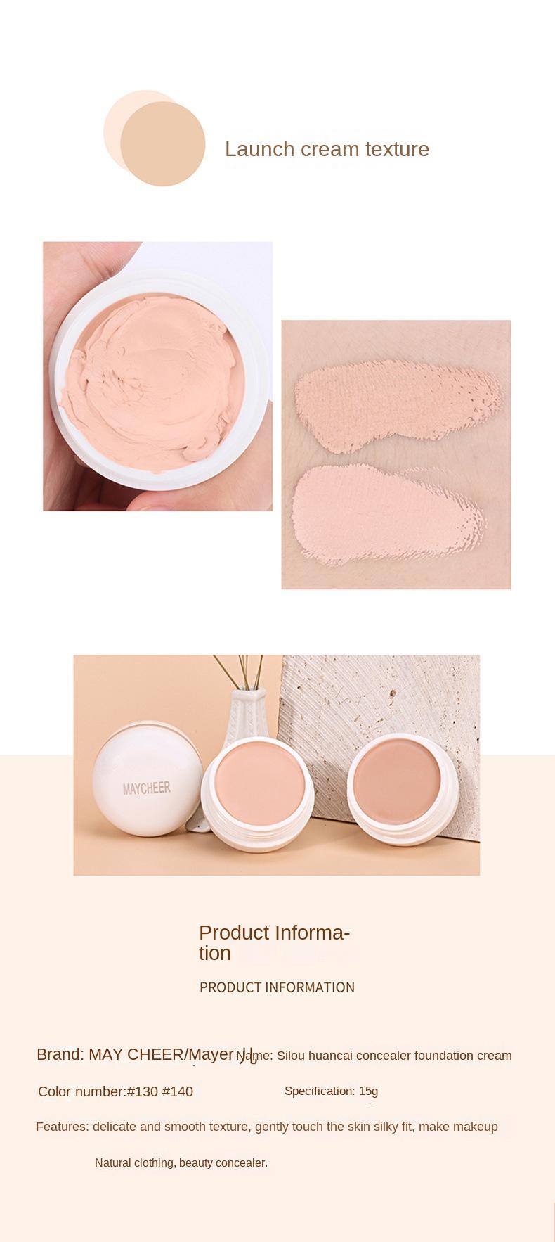 Product Introduction of MAYCHEER Concealer Freckle Cover Foundation Cream Dark Circles Acne Marks Cover Spot Waterproof Facial Acne Makeup Cosmetic 9