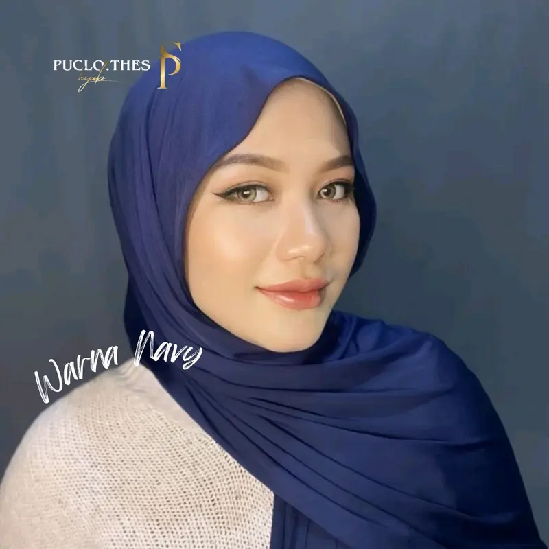 Puclo.thesHijab - Pashmina Kaos Jersey Premium/ Pashmina Meleyot Bahan kaos Jersey Syal Panjang Wanita 2