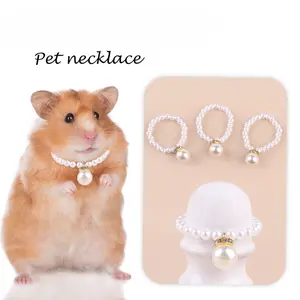 Hamster Pearl Collar Retro Small Animal Accessories Sparkling Pet Decoration Necklace Necklace for Hamster 1pcs
