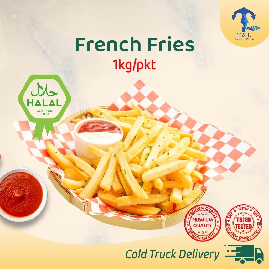 Halal Frozen French Fries 1kg/pkt