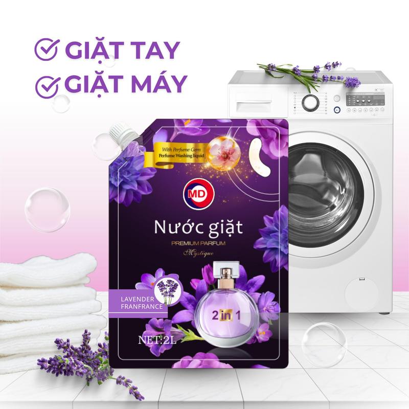 Mua 2 Tặng 4 Nước Giặt MD 2 Trong 1 Hoa Oải Hương 2kg