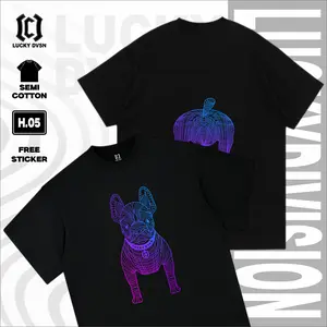 LUCKY DVSN Kaos Anjing Gradasi Baju Distro Ekslusif Design 3D Pria Wanita Dewasa Unisex Viral Trend Kekinian Premium H 05