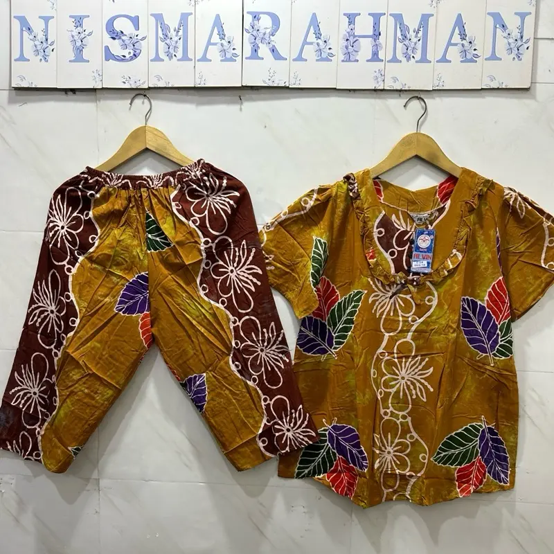 setelan Celana 3/4 ( Ponggol )  BATIK ALVIN - Ukuran dewasa