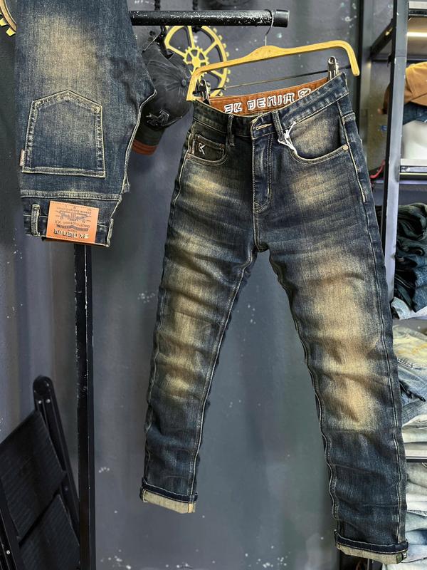 2 Mẫu Quần Jean Denim Guangzhou 2253-8089 Quần Jean Nam Dài Màu Xanh Đậm Was Túi Chỉ Nổi & Lưng in 3K Denim J3891-J3640 K3 STORE
