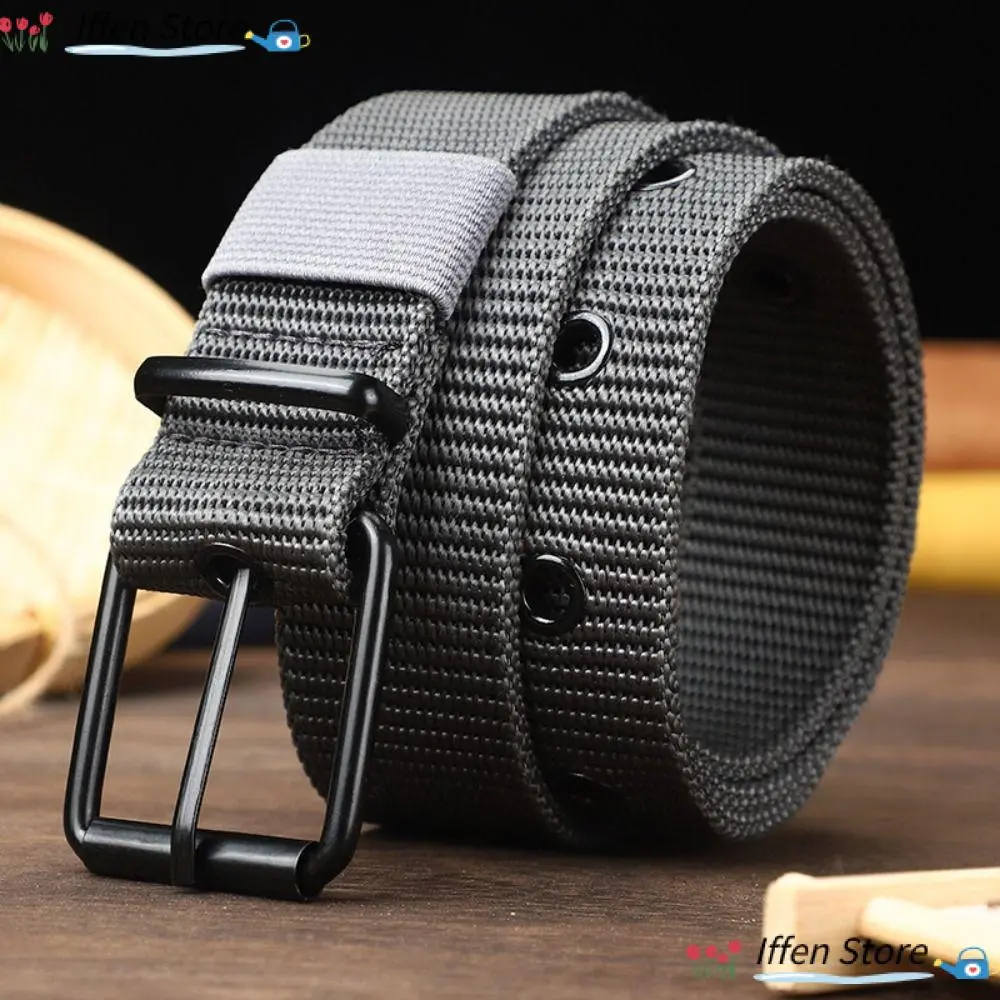 Casual Nylon Canvas Braided Belt Versatile Simple Luxury Design Jeans Waist Strap Pin Buckle Waistband for For Man