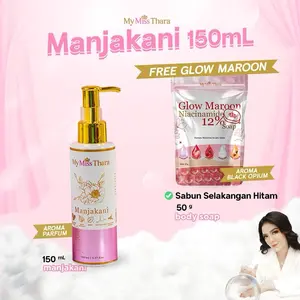 MyMissThara Manjakani Ratus Aroma Parfum 150ml & free Sabun Maron 12% Niacinamide Sabun Slenki Hitam & Manjakani Ratus