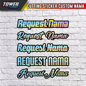 Stiker Hologram viral sticker cutting custom request nama bebas buat motor sepeda mobil