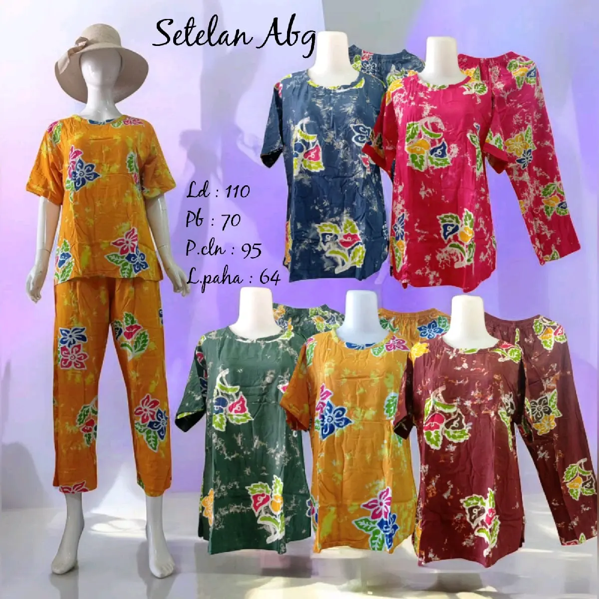 setelan batik dewasa abg standar wanita harian