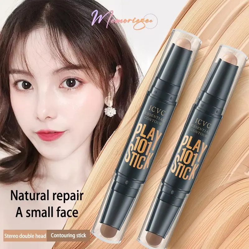 【COD&Ready✨】Contour Duo Concealer Highlighter Stick 2in1 Color 3D Face Geometry Lasting Wajah Multi-use Make up Pensil-M 1