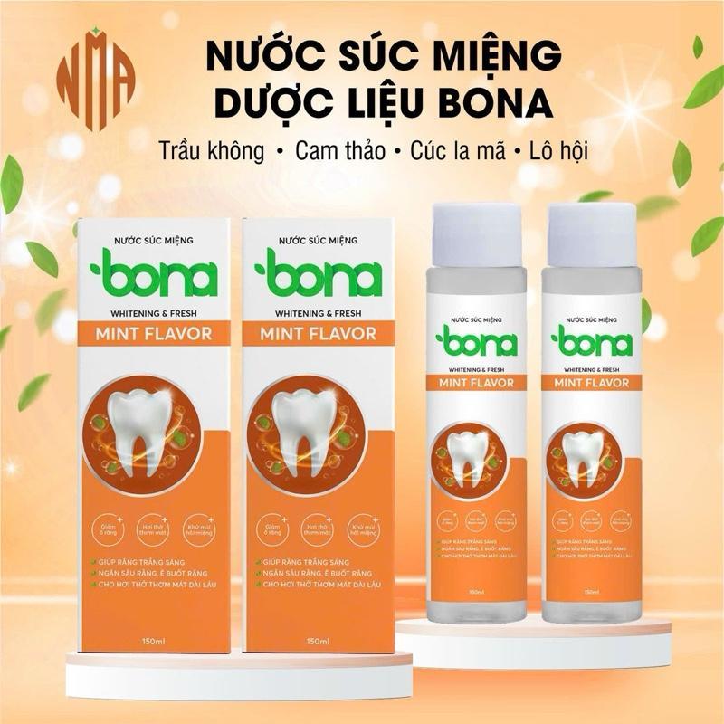 [Không Cồn - 150ml ]Thảo Dược Vệ Sinh Răng Miệng BONA 3