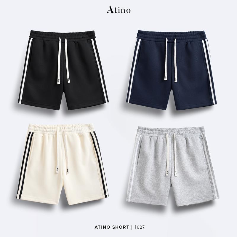 Combo 2 Quần Short Nam Phối Viền ATINO L.5.1627 Form Fitted 5 Màu Có Túi Sau