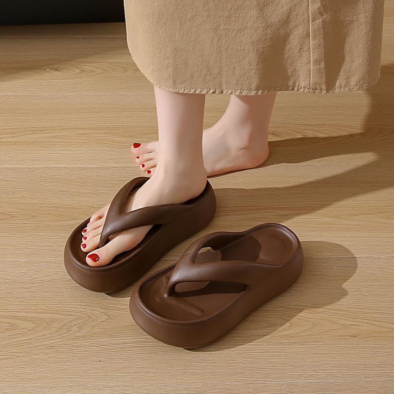 Dép xỏ ngón nữ đế cao 6cm HIGF đi biển dép tông kẹp ngón mẫu mới 2025 màu đỏ dô BTDEP