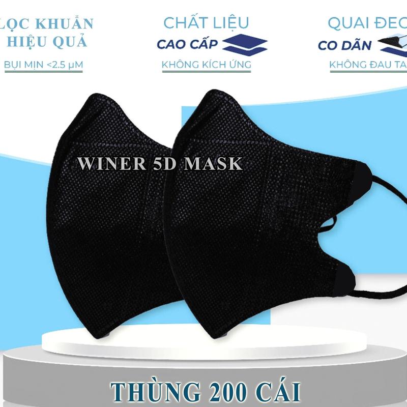  Thùng 200 cái Khẩu trang 5D Winer Túi Dán Nam Nữ khautrang Women Phụ Kiện Khuyên Tai 