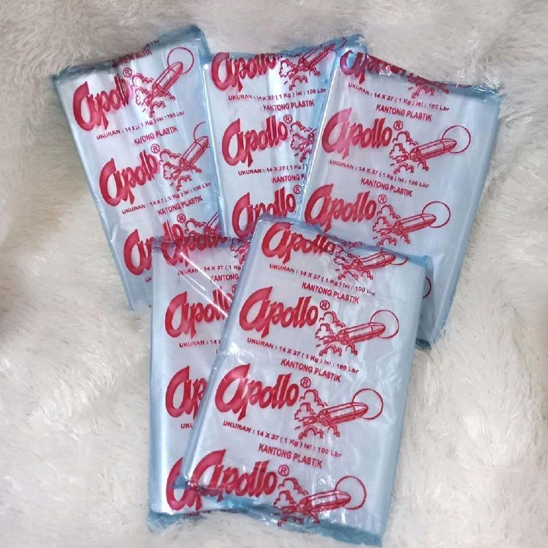 kantong plastik pp bening apollo 14x27 (1kg) isi 100 pce 1