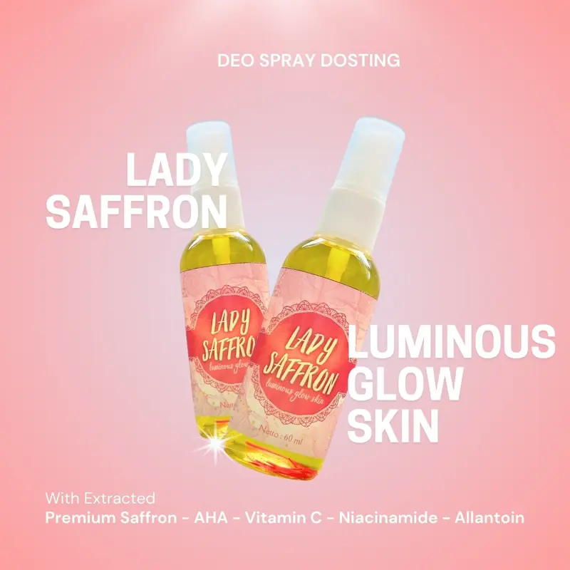 Lady Saffron Deodorant Deo Spray Dosting Antiperspirant Penghilang Bau Badan Pencerah MemutihkanKetiak Hitam Tanpa Meninggalkan Noda Kuning Alpha Arbutin Extract Niacinamide Acid deospray tawas buat ketiak 2
