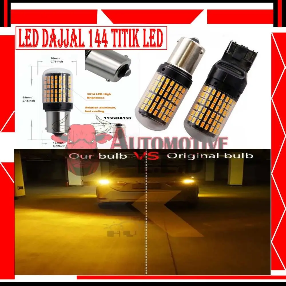 ORIGINAL LAMPU LED TIPE BAYONET 1156 144 LED SUPER BIRGHT LAMPU LED SUPER TERANG SEIN MOBIL 7440 HARGA SEPASANG I Lampu SEIN Mobil I BOHLAM MUNDUR